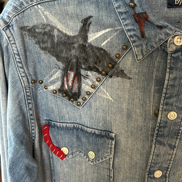 POLO Ralph Lauren Men’s denim long sleeve western shirt. - Picture 3 of 10